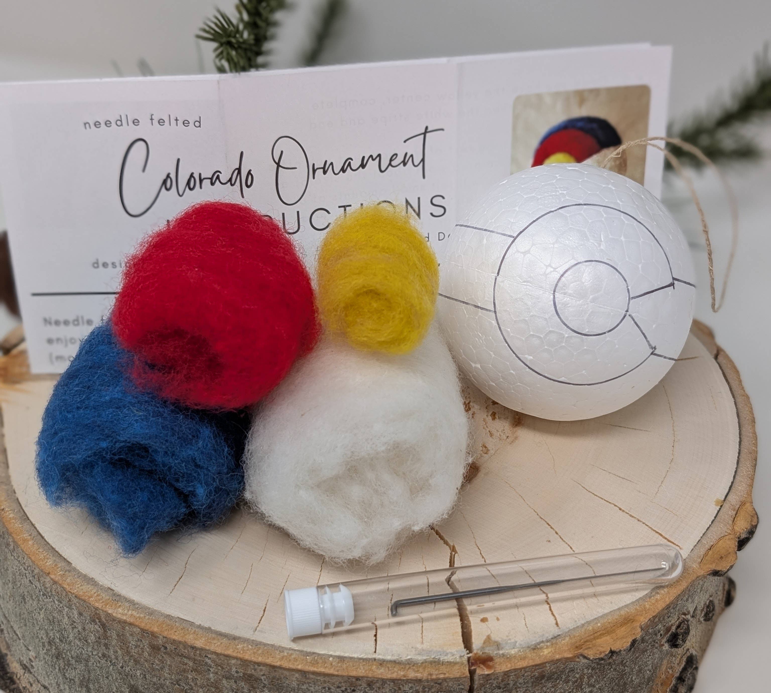 Colorado Flag DIY Needle Felting Ornament Kit