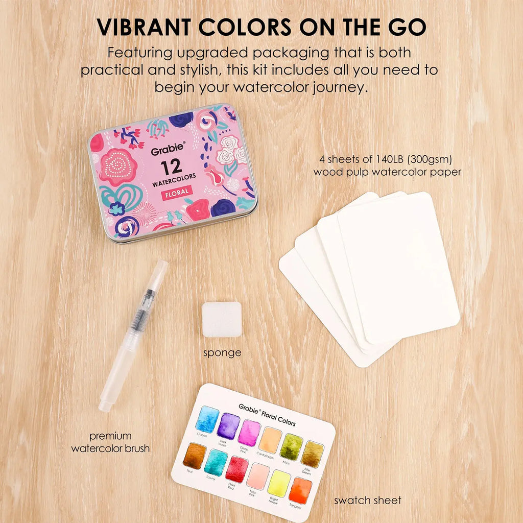 Floral Water Coloring Pocket Set