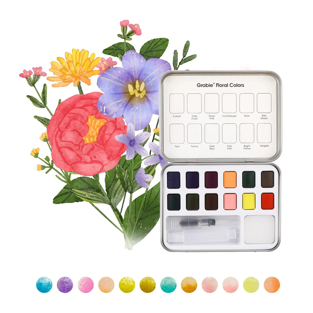 Floral Water Coloring Pocket Set
