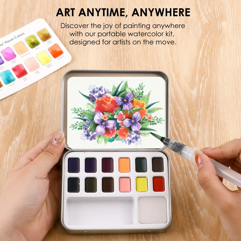 Floral Water Coloring Pocket Set
