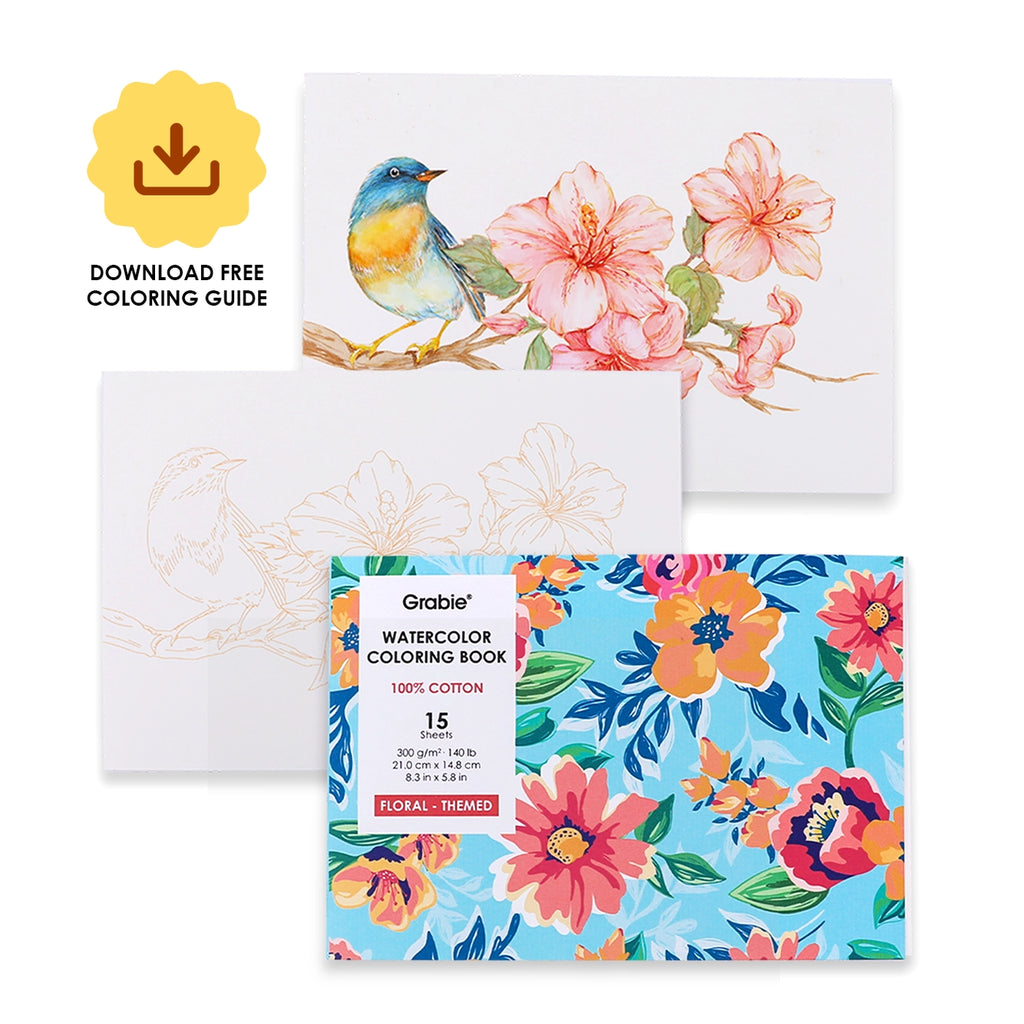 Floral-Themed Water Coloring Book