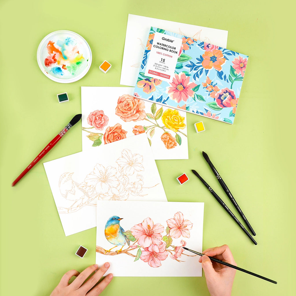Floral-Themed Water Coloring Book