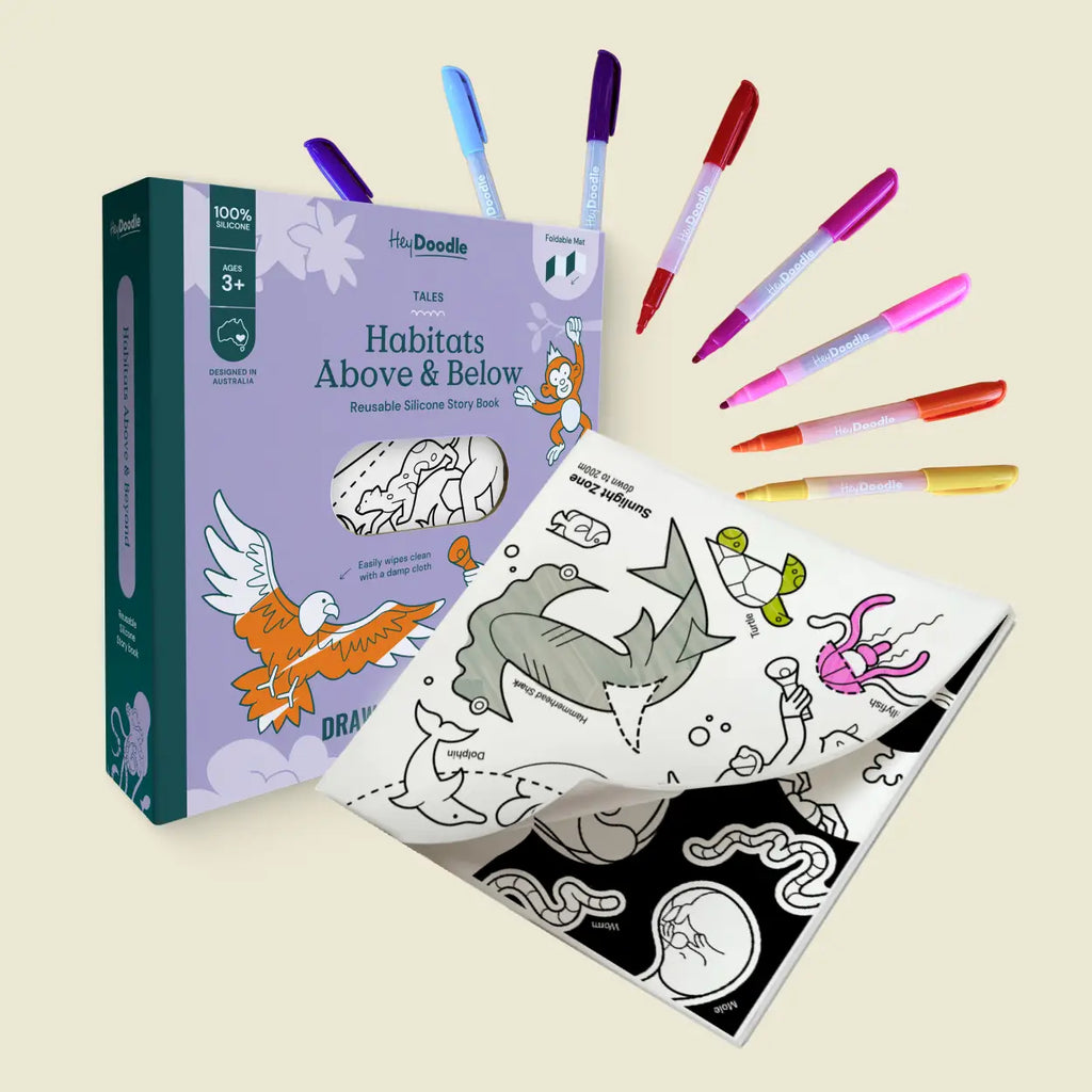 Reusable Above and Below-Themed Coloring Book