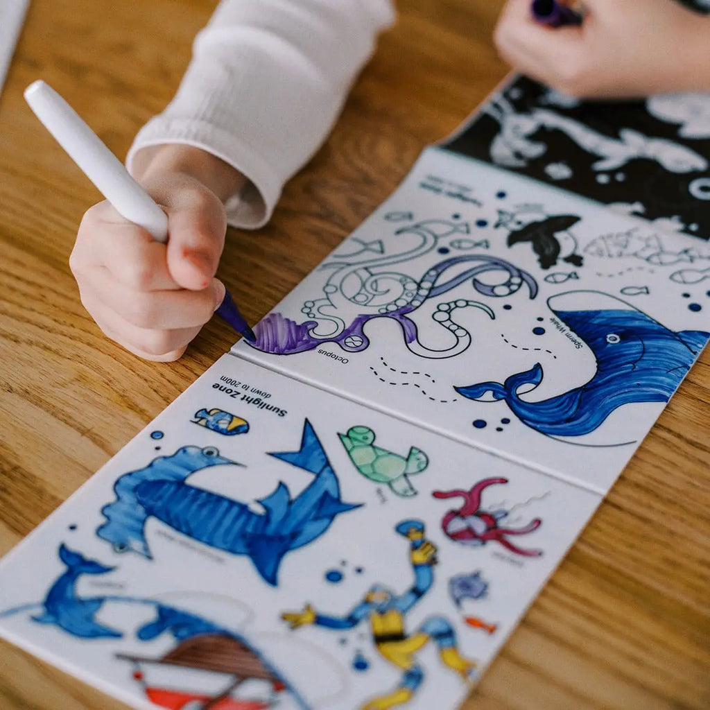 Reusable Above and Below-Themed Coloring Book