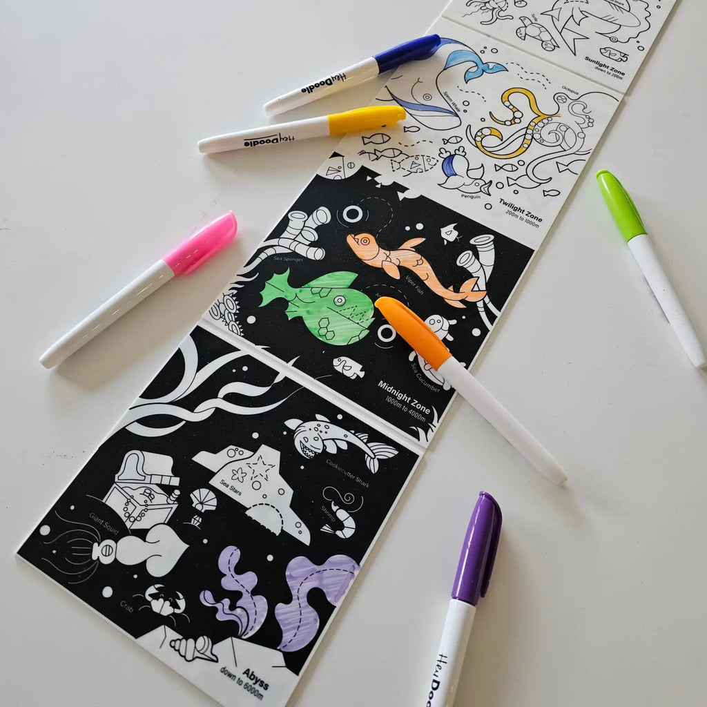 Reusable Above and Below-Themed Coloring Book