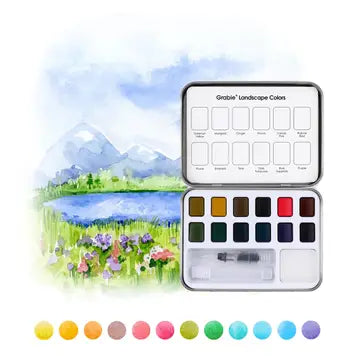 Landscape Water Coloring Pocket Set