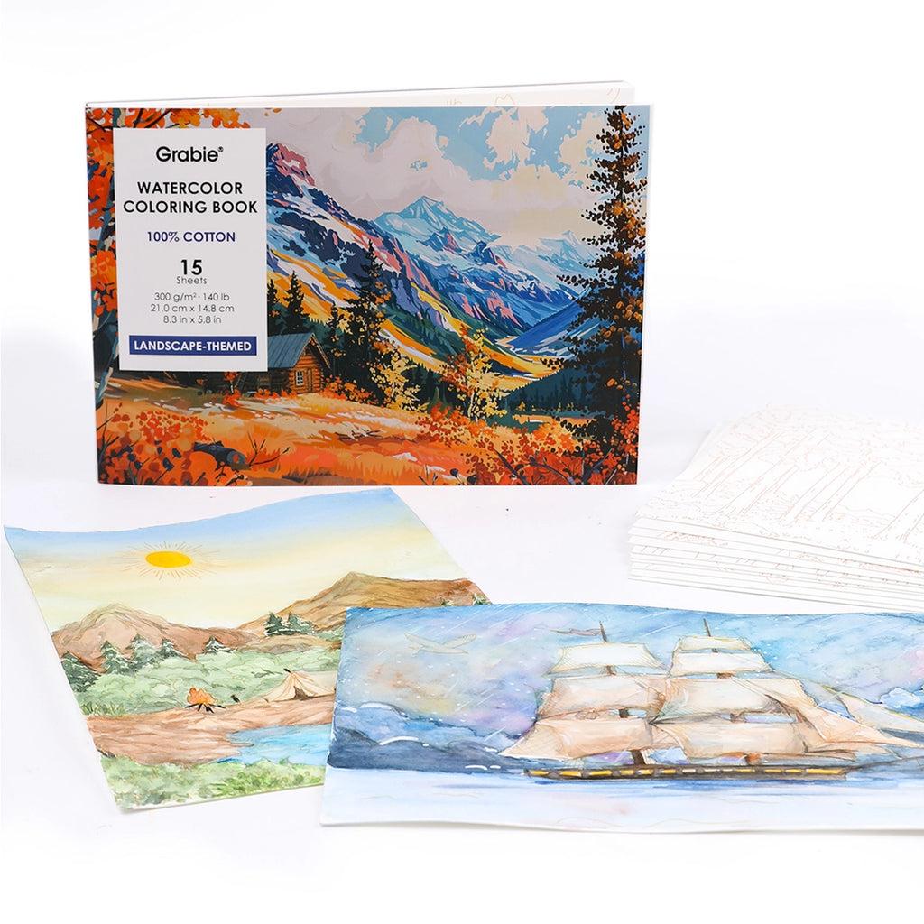 Landscape-Themed Water Coloring Book