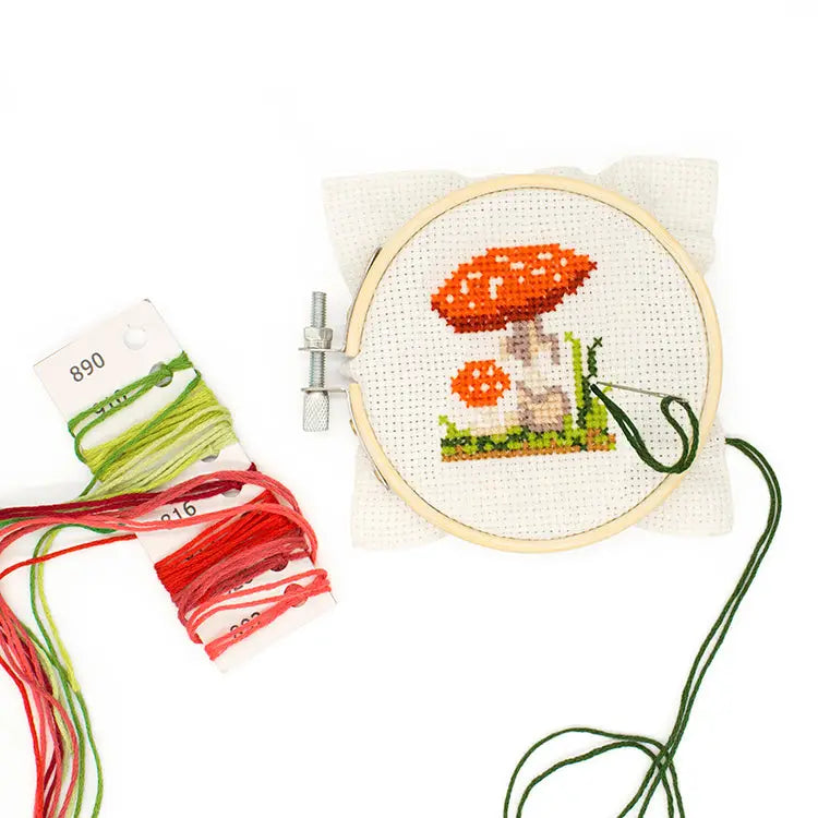 Mushroom Mini Cross Stitch