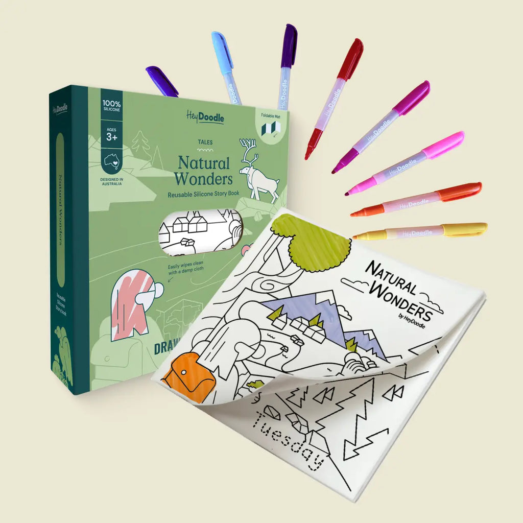 Reusable Natural Wonders-Themed Coloring Book