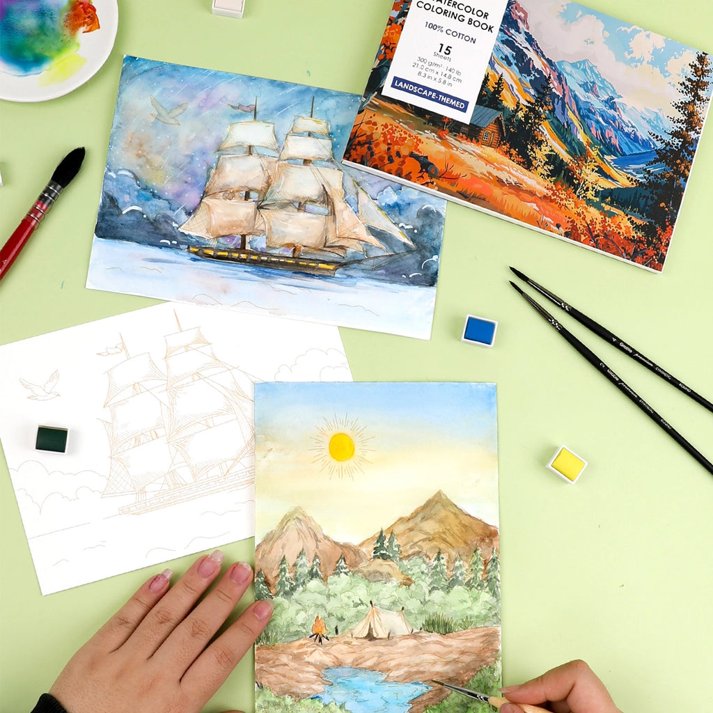 Landscape-Themed Water Coloring Book